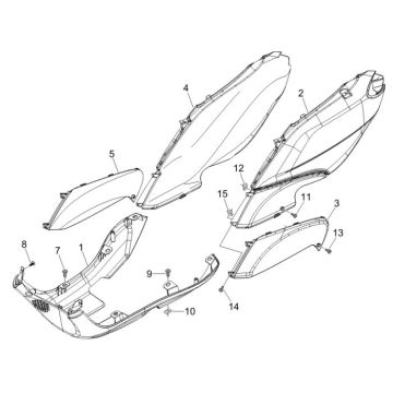 Onderspoiler Piaggio Fly 50 4-takt AC zilver 738