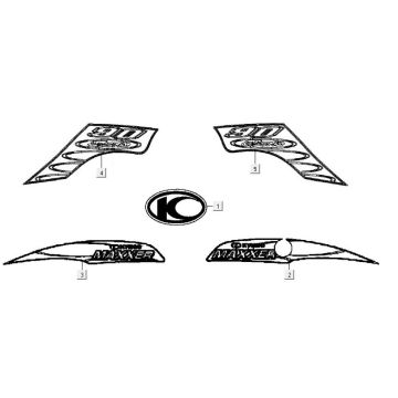 Emblemen - Stickers Kymco Maxxer 90 Zwart