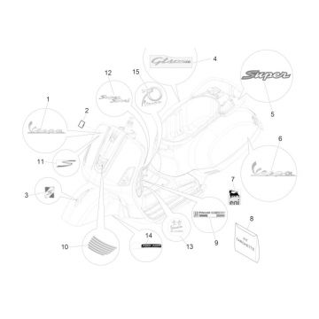 Emblemen - Stickers Vespa GTS 125 IE