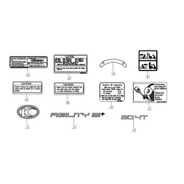 Emblemen - Stickers Kymco Agility 16'+ 50i 4-takt Euro 4 zwart