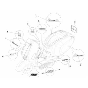 Emblemen - Stickers Vespa Sprint 4-takt 3V Euro 4