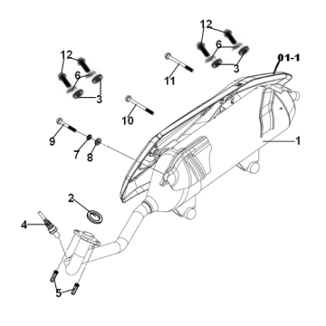 Exhaust muffler Sym Jet 14 125I E5 2021-2024