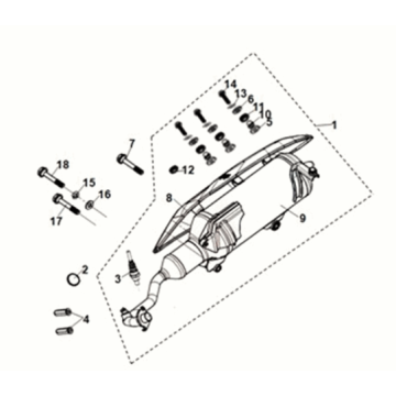 Exhaust muffler Sym X-Pro 50 E5