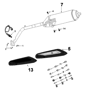 Exhaust system Peugeot Tweet 125 EFI YO N SBC E4 2018-2020