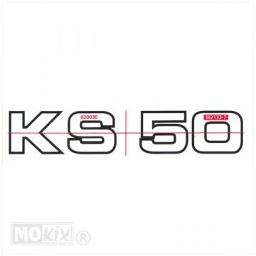 Zundapp sticker (KS 50) wit/zwart 130x 25mm (1)