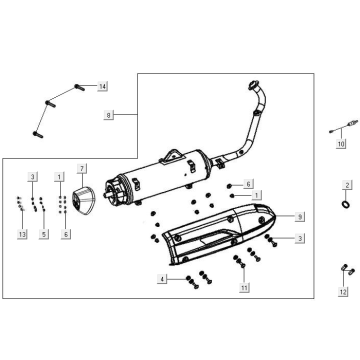 Uitlaat Kymco New Downtown 125i ABS