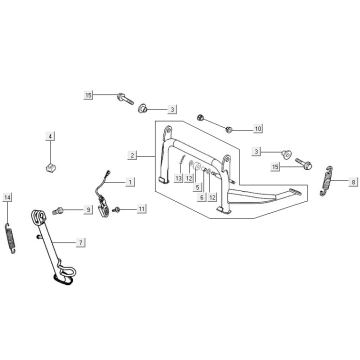 Middenstandaard - Zijstandaard Kymco New Downtown 125i ABS