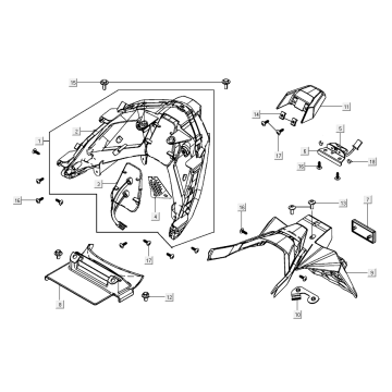 Achterlicht - Achterspatbord Kymco AK550i