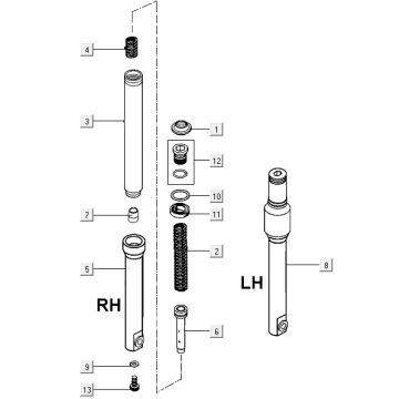Voorvork onderdelen Kymco E-Vitality