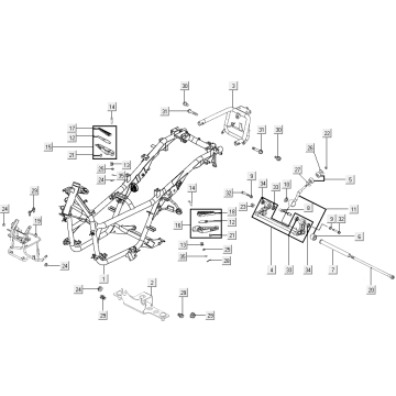 Frame - Motorophanging - Subframe Kymco Xciting 500R EVO 4-takt LC