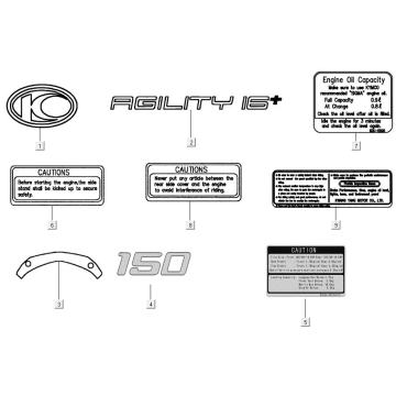 Emblemen - Stickers - Logo Kymco Agility 16"+ 150i 4-takt AC Euro 4