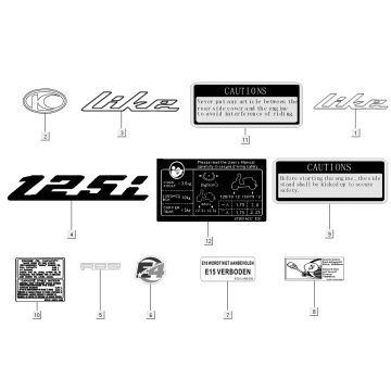 Emblemen - Stickers - Logo Kymco New Like 150i 4-takt AC Euro 4