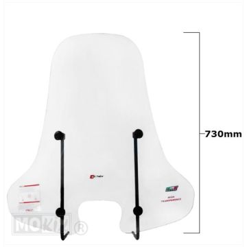 Windscherm hoog transparant Piaggio Zip 2/4-takt 2000-> Faco