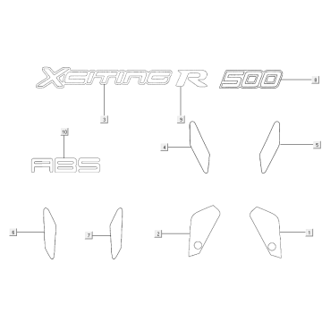 Emblemen - Stickers - Logo Kymco Xciting 500R EVO 4-takt LC