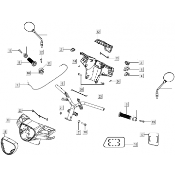 Stuur - Onderdelen stuur Kymco New Like 150i Euro 4