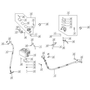 Remcilinder - Remleiding - ABS module Kymco New Downtown 125i ABS