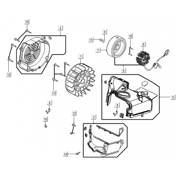 Ontsteking - Stator - Vliegwiel - Koelkappen Kymco New Like 150i Euro 4