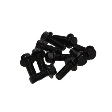 Flensbout/carterbout set M6x15mm lengte (SW8) zwart 10 stuks