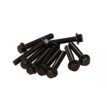 Flensbout/carterbout set  M6x35mm lengte (SW8) zwart 10 stuks