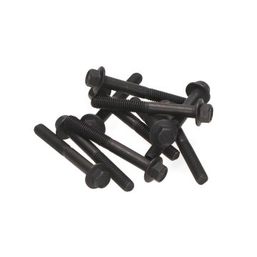 Flensbout/carterbout set M6x50mm lengte(SW8) zwart 10 stuks