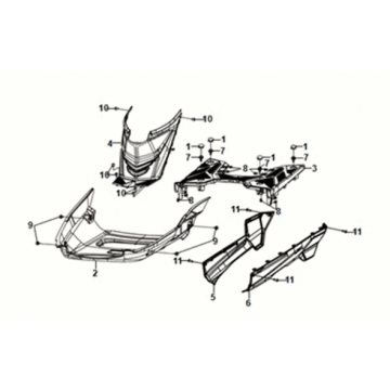 Floor panel - center cover Sym X-Pro 50 E5