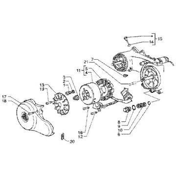 Ontsteking - Stator - Vliegwiel Piaggio Liberty 4-takt ←2006