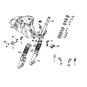 FR. fender - front cushion Sym E-Fiddle White + Red ST (WH-8028P/RED ST)