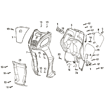 Voorkap - Beenschild Sym Symphony (BK5560) black
