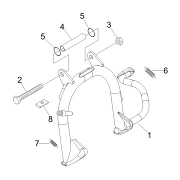 Frame - Middenstandaard Piaggio Fly 50 4-takt AC