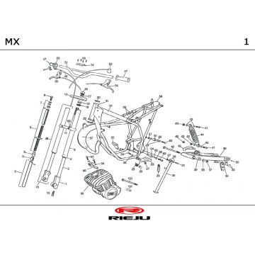 Frame - Stuurdelen Rieju MX oranje 2000 2-takt