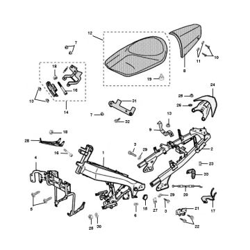 Frame - Zadel Peugeot Jet force C-Tech 50 2-takt LC