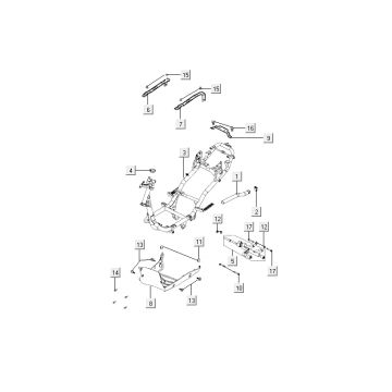 Frame - Motorophanging Kymco Agility Fat 12' 4-takt zwart lang Frame - Motorophanging Kymco Agility Fat 12' 4-takt zwart lang