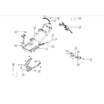 Frame - Motorophanging Kymco Agility RS 4-takt