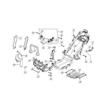 Frame - Motorophanging Kymco Grand Dink 2-takt Zilver