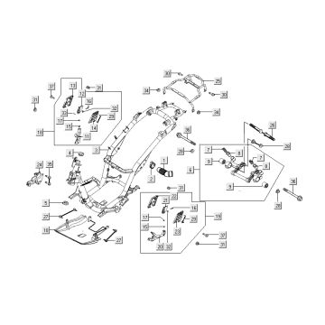 Frame - Motorophanging Kymco People S 50 4-takt Mat grijs