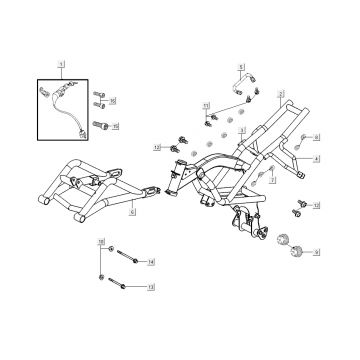 Frame - Contactslot Kymco K-Pipe 4-takt Glans Zwart