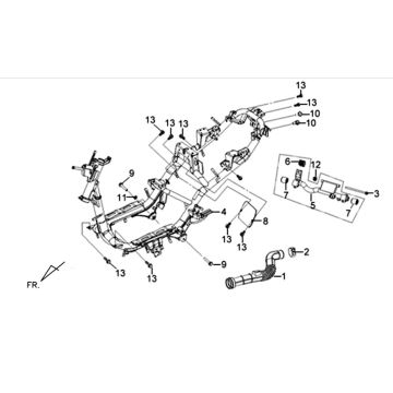 Frame - motorophanging Sym XPRO 50 4-takt AC Euro 4