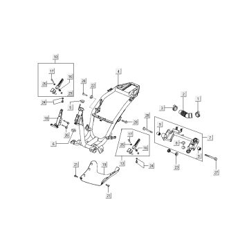 Frame - Motorophanging- Voetsteunen Kymco People 50 2-takt blauw