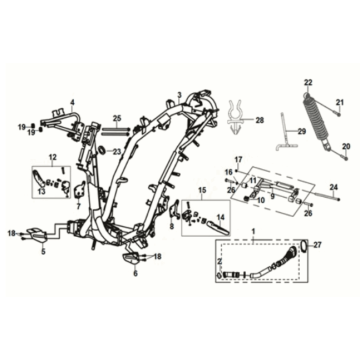 Frame body - engine hanger Sym Jet 14 125I LC E5 2021-2024