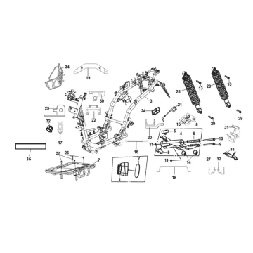 Frame body - engine hanger Sym X-Pro 50 E5