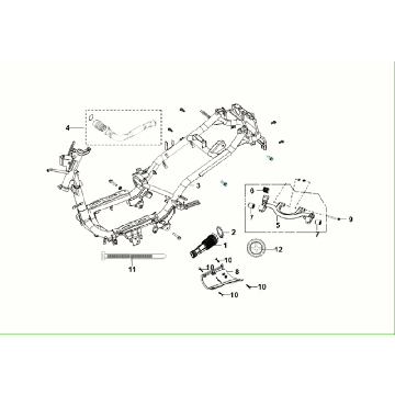 Frame - Motorophanging - Subframe Sym Fiddle ll 50 4-takt AC Euro 5