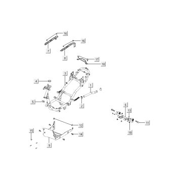 Frame Kymco Agility 12' 4-takt Sporty blauw