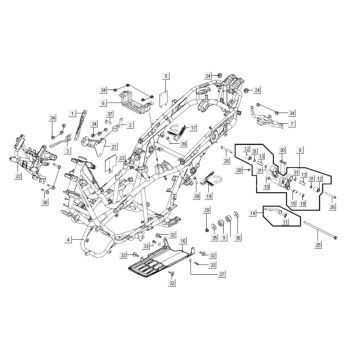 Frame Kymco Xciting 400i 4-takt LC parelzwart