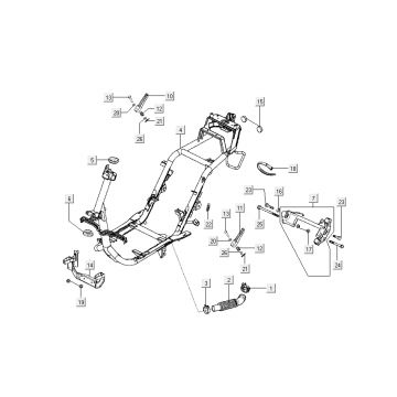 Frame Kymco Super9 2-takt nieuw model zilver