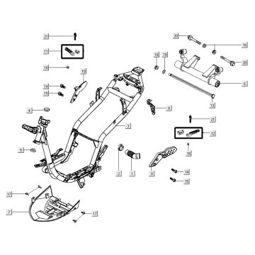 Frame Kymco Super8 Street 50 4-takt blauw