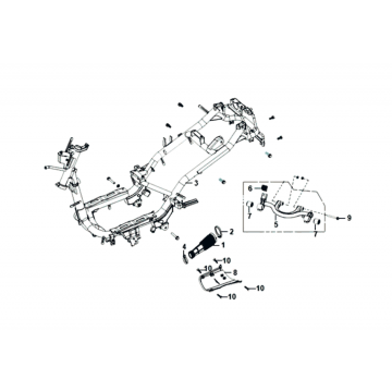 Frame - Motorophanging Sym Fiddle II Euro 4 (WH-006) White