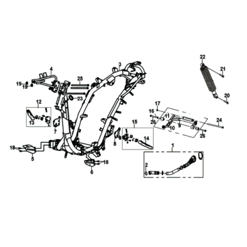 Frame/ motorophanging Sym Jet 14 125I E4