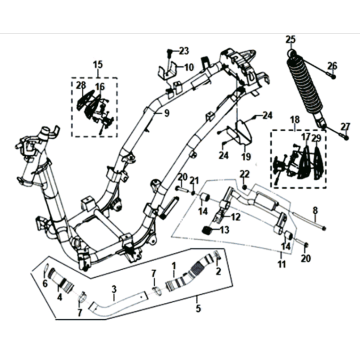Frame/ motorophanging Sym Symphony ST 125I E4