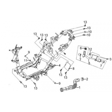 Frame/ motorophanging Sym X'PRO 125