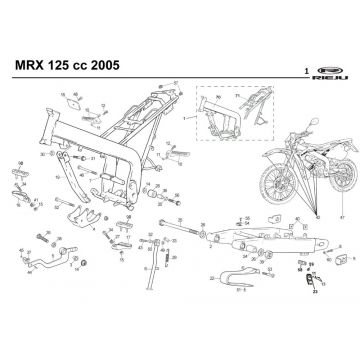 Frame Rieju MRX 125 rood 2005 4-takt